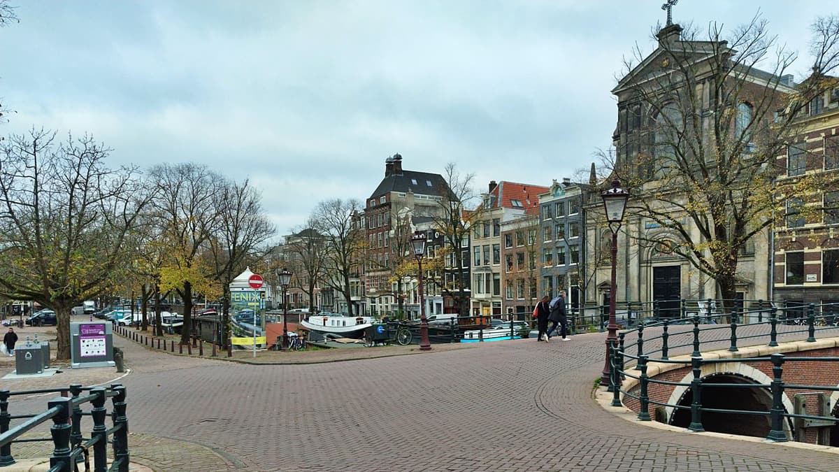 A canal bridge in central Amsterdam