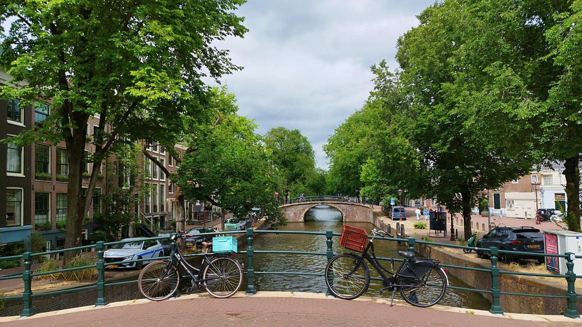 Amsterdam bridge bicycles