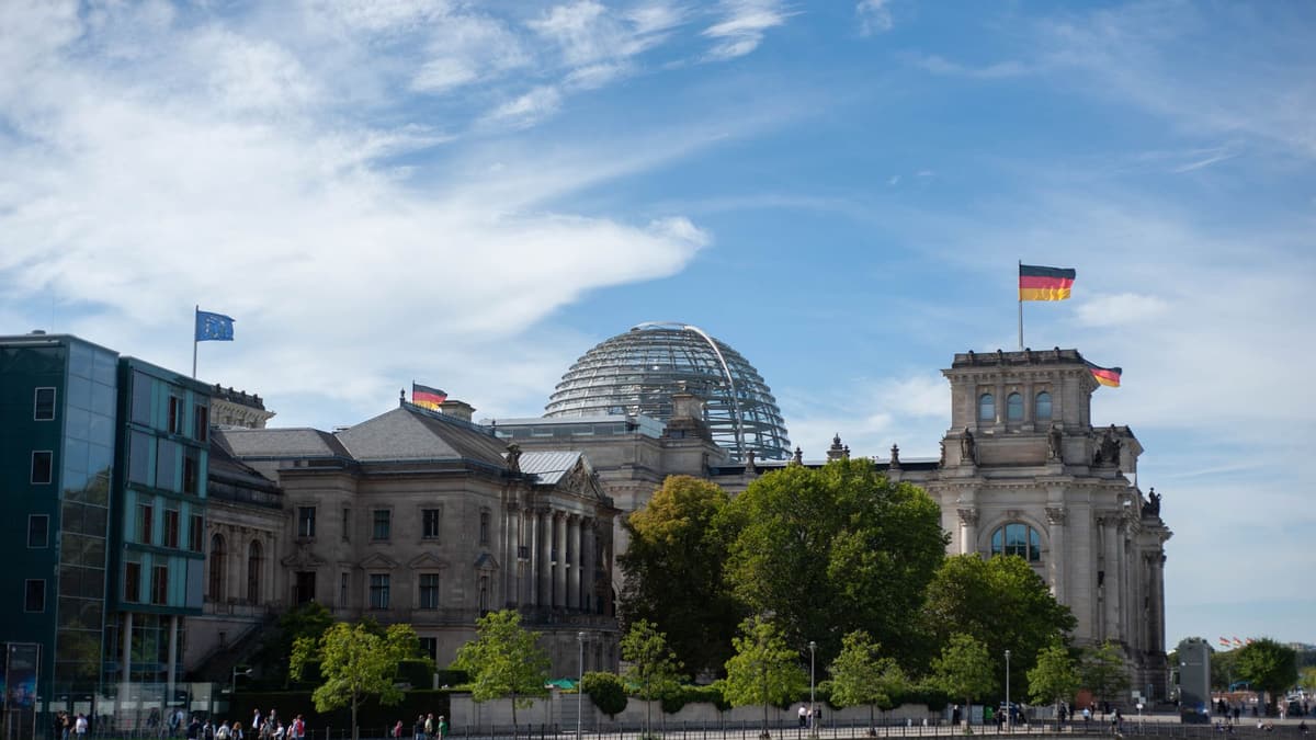The Reichstag seen across the Spree, Berlin
