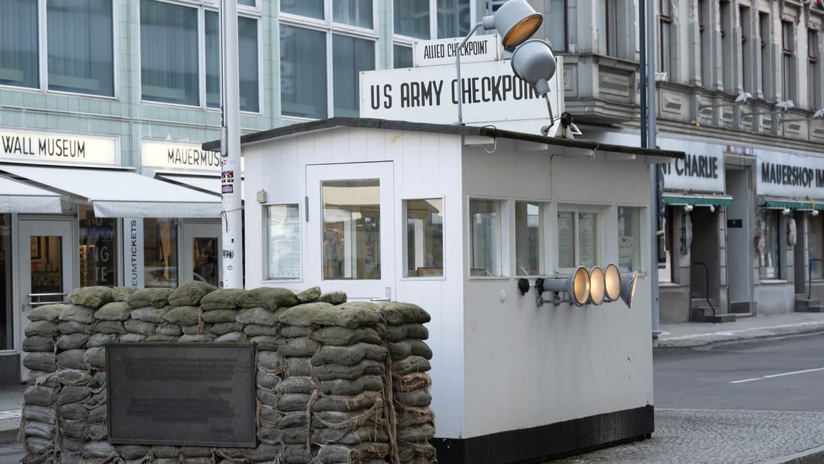 The checkpoint hut at Checkpoint Charlie, Berlin