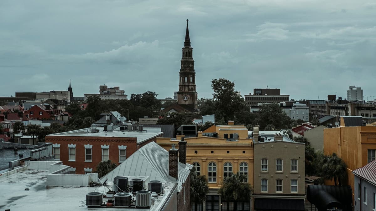 St. Michael's Church steeple above Charleston