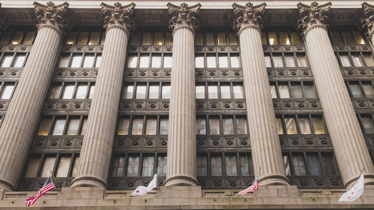 The columns of the City Hall and County Building, Chicago