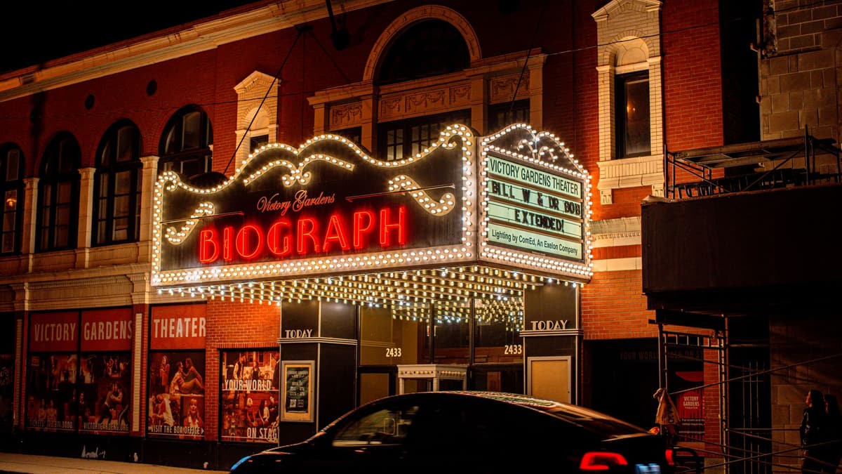 The Biograph Theater marquee on Lincoln Avenue, Chicago
