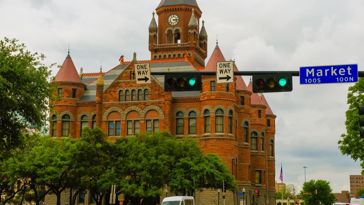 Old Red, across Main Street from the Criminal Courts Building, Dallas