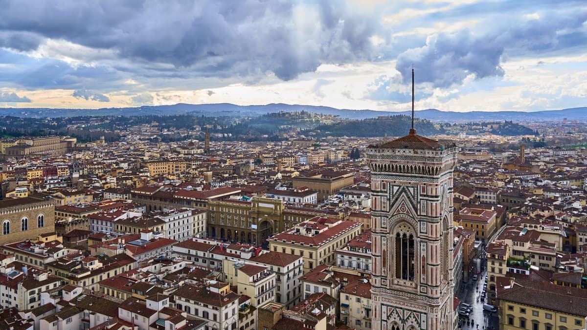 Giotto's Bell Tower and the Florence skyline from above