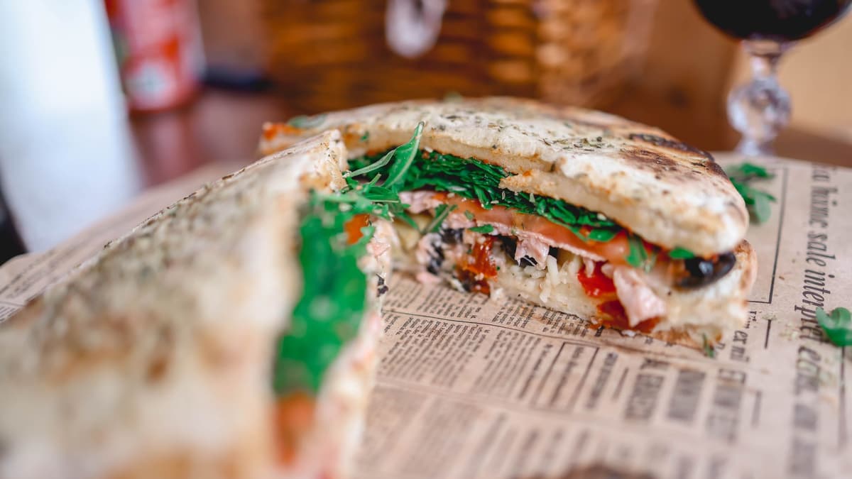 A Tuscan schiacciata sandwich