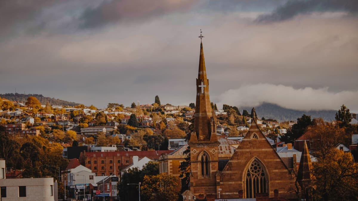 A historic church in Hobart