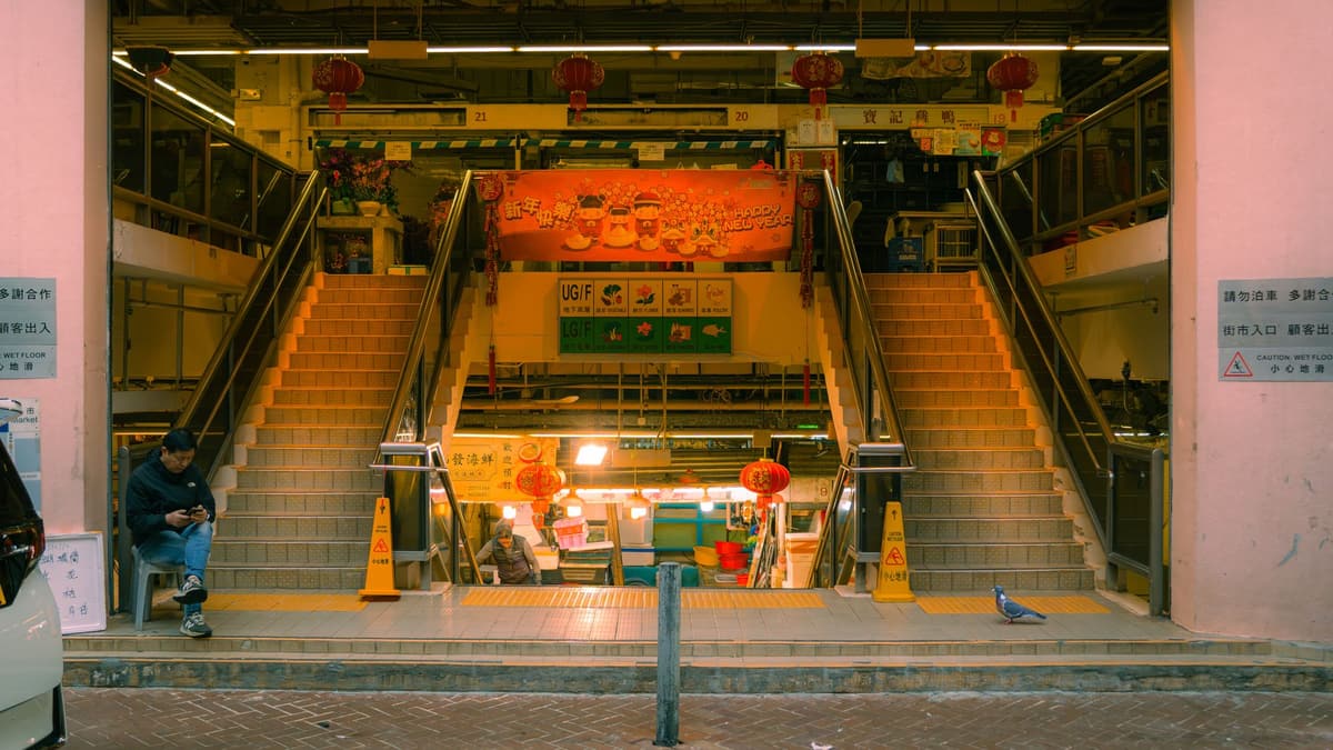 A market hall in Hong Kong
