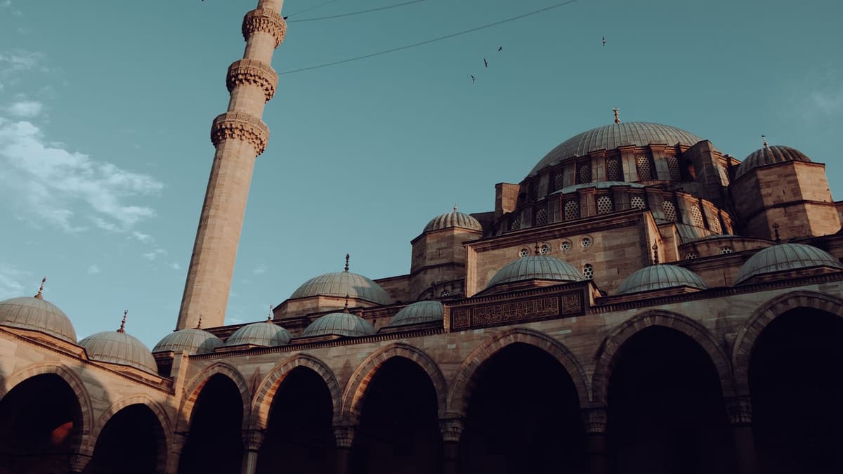 The domes and minaret of the Süleymaniye Mosque in Istanbul