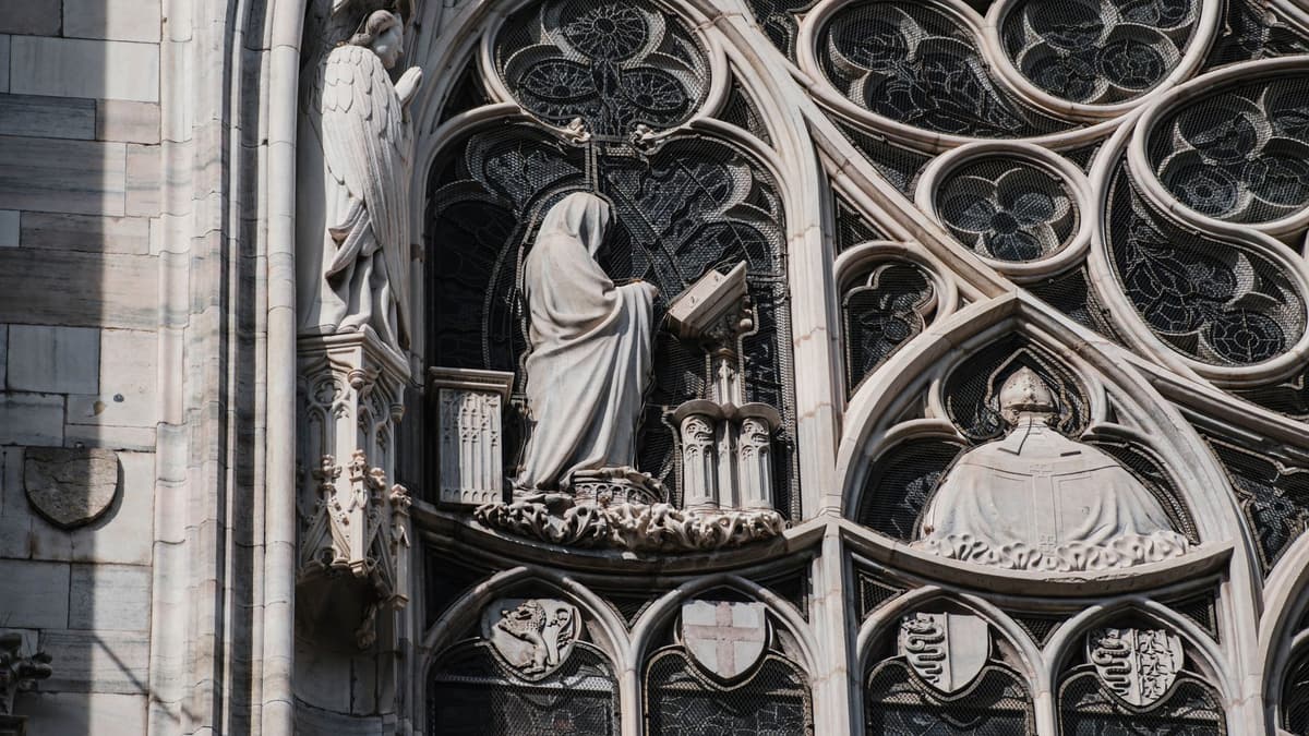 Carved Gothic stonework in Naples