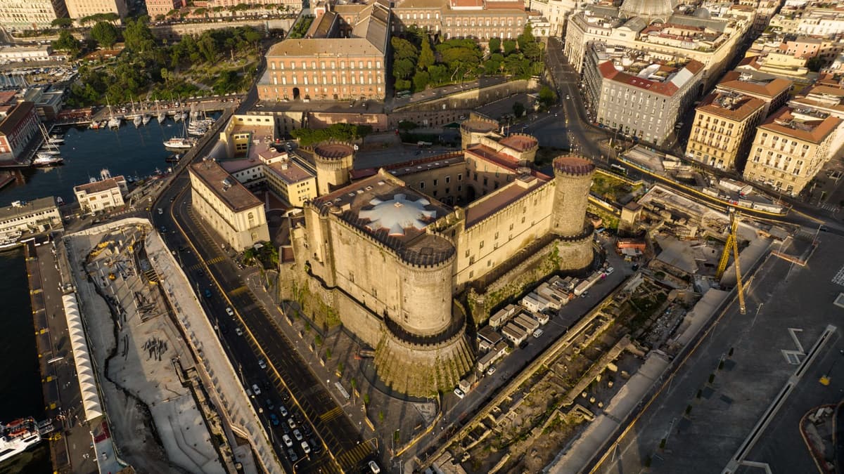 Castel Nuovo above the port of Naples