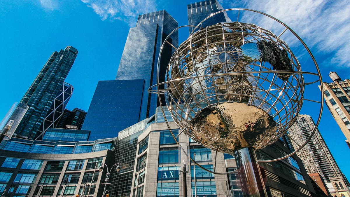 The globe sculpture at Columbus Circle, New York