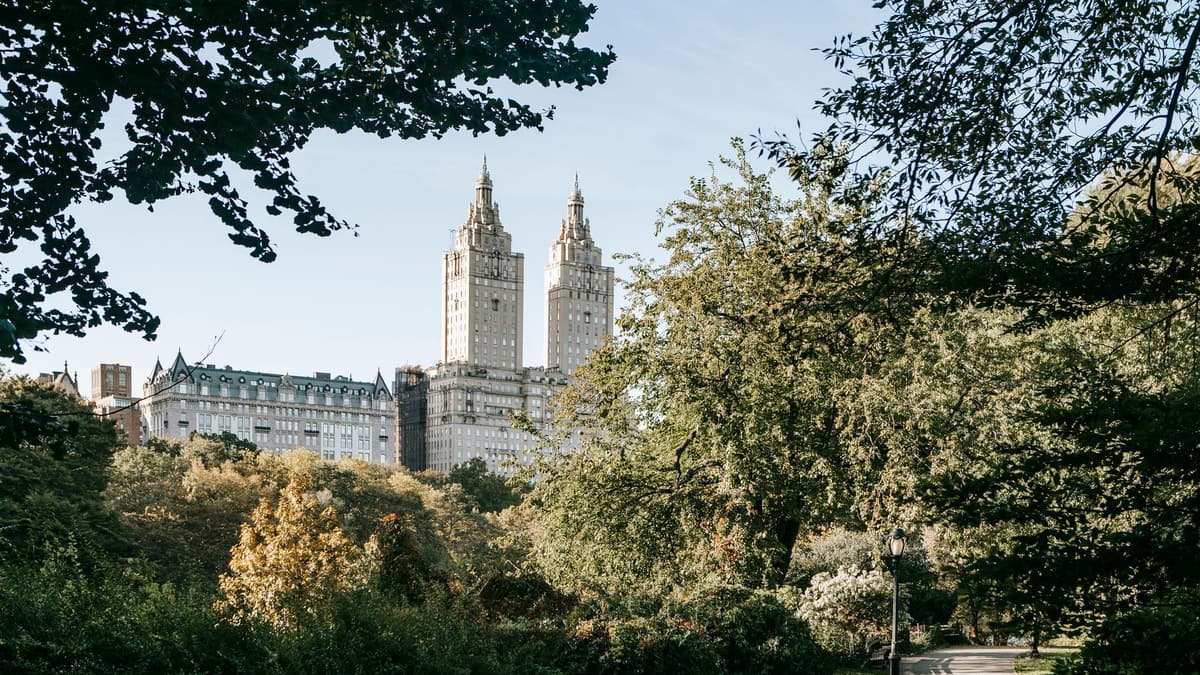 Central Park path below the San Remo, New York