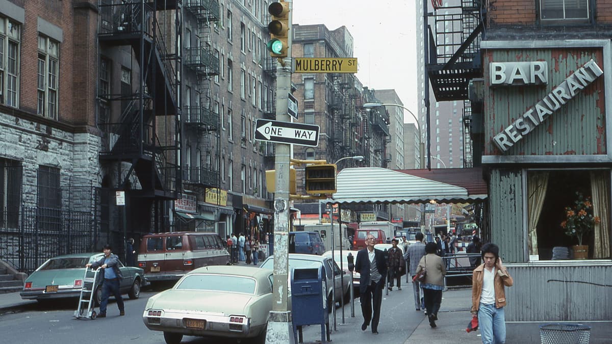 An older view of Mulberry Street, New York
