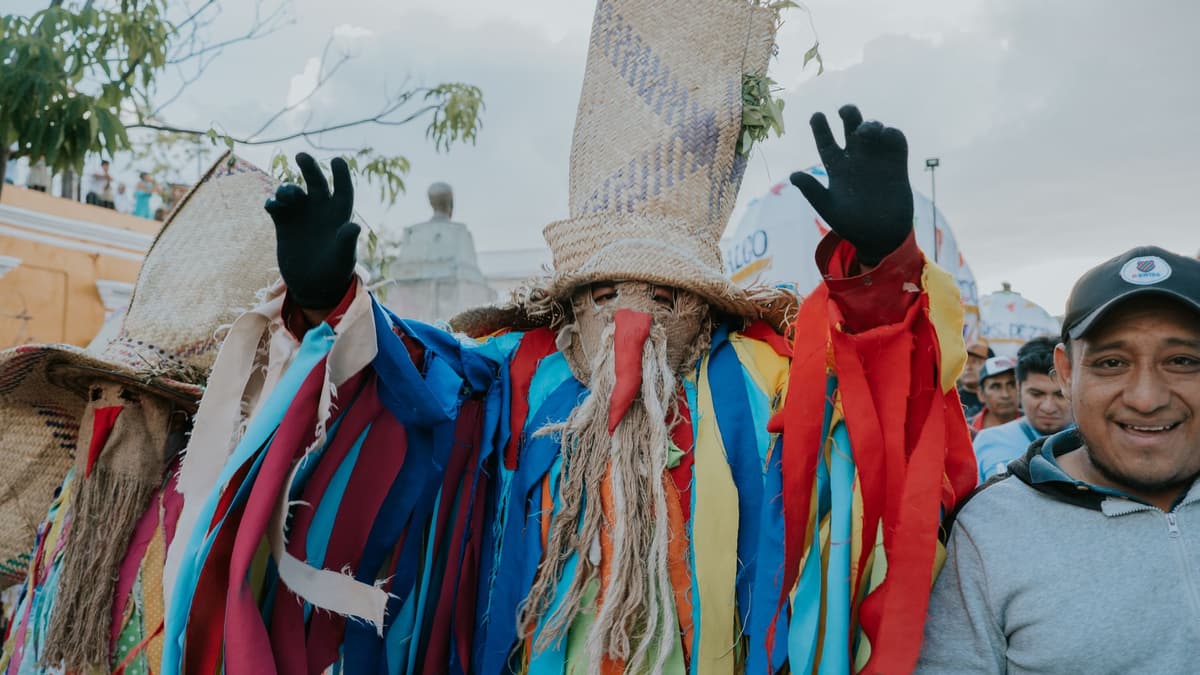 A festival parade in Oaxaca
