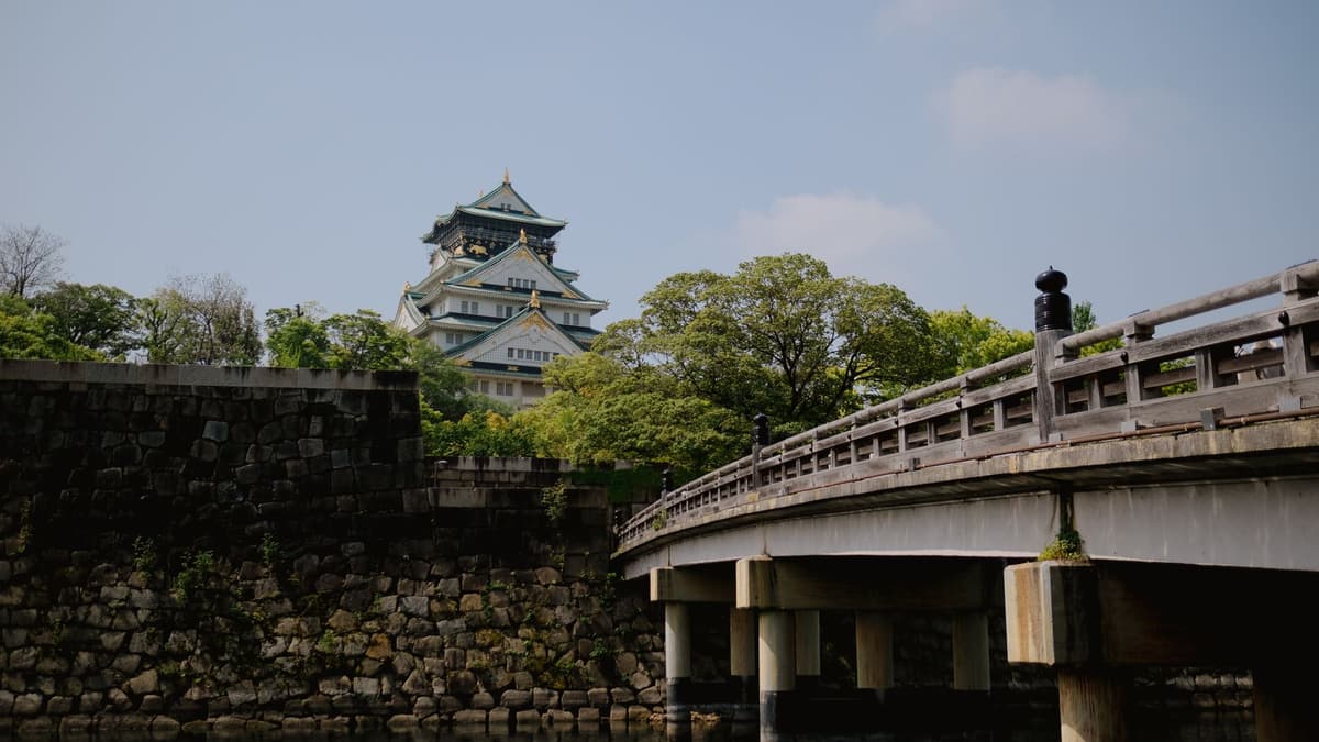 Osaka Castle moat stone walls