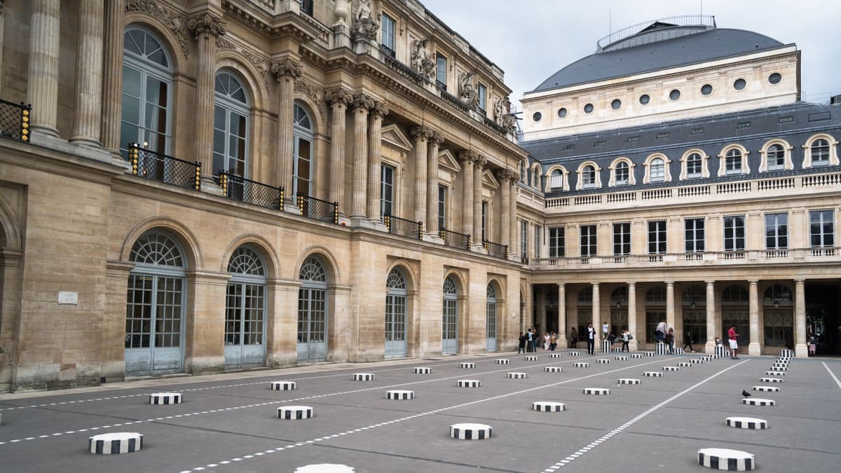 The Buren columns in the Palais-Royal courtyard, Paris