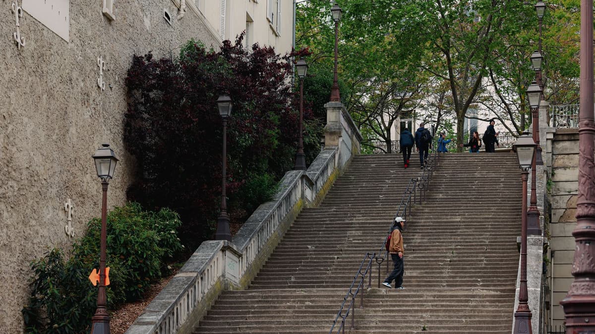 Montmartre stairs street Paris
