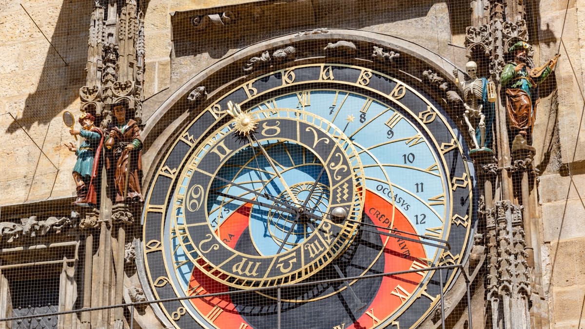 Prague old town square astronomical clock