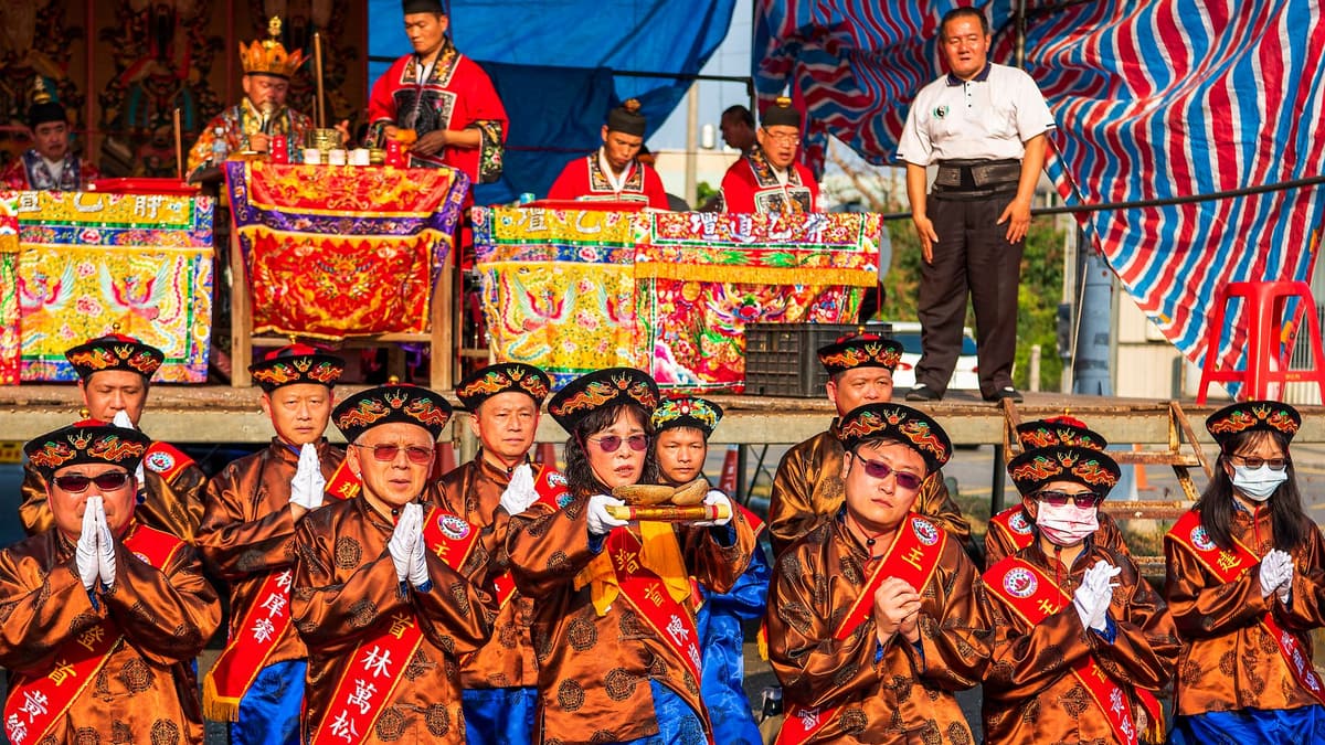 A temple ceremony in Tainan