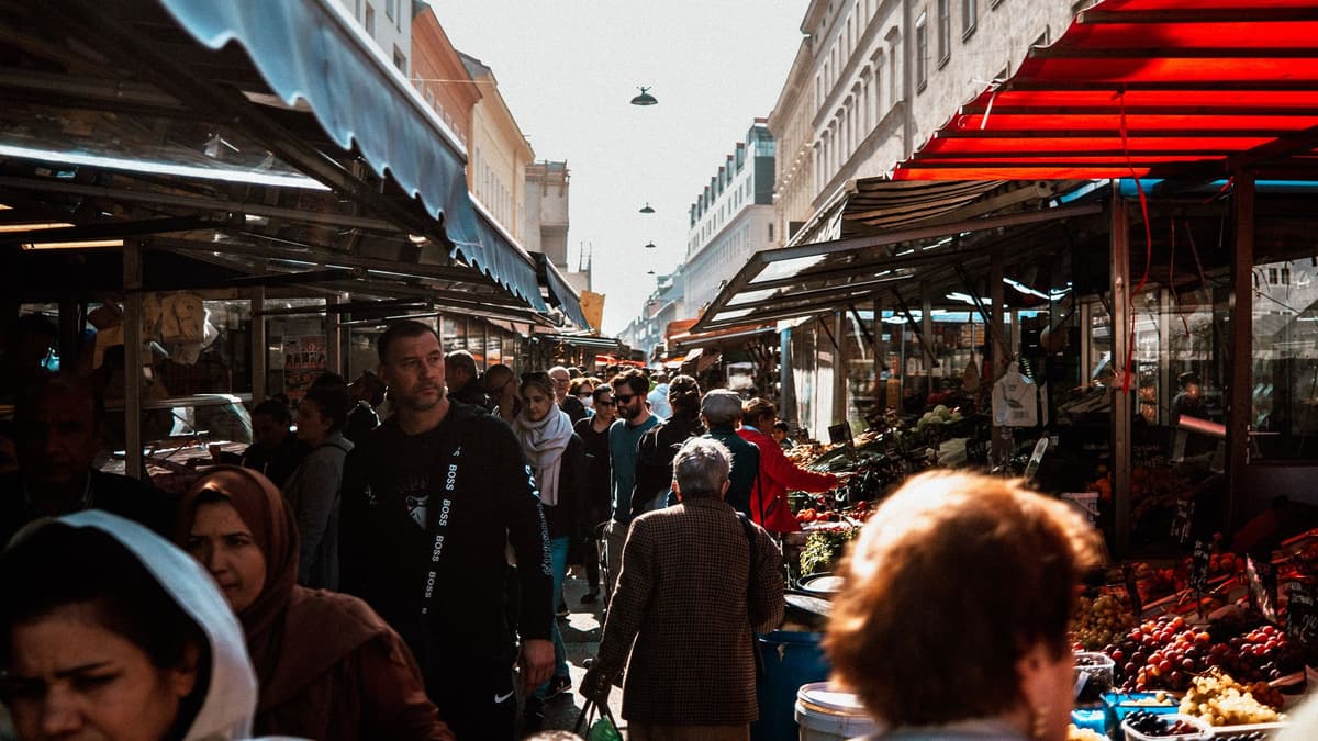 Market stalls at the Naschmarkt, Vienna
