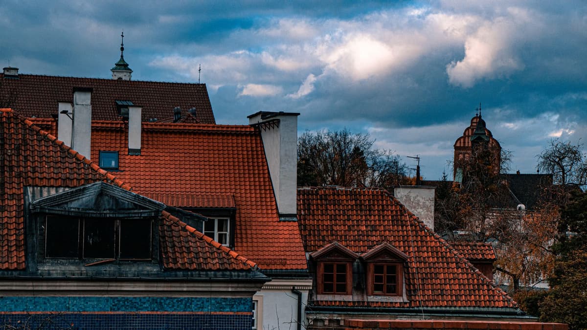 Warsaw old town colorful houses