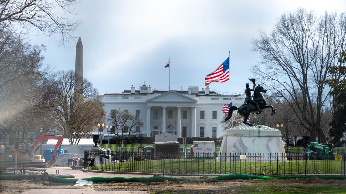 Lafayette Square and the north side of the White House, Washington DC