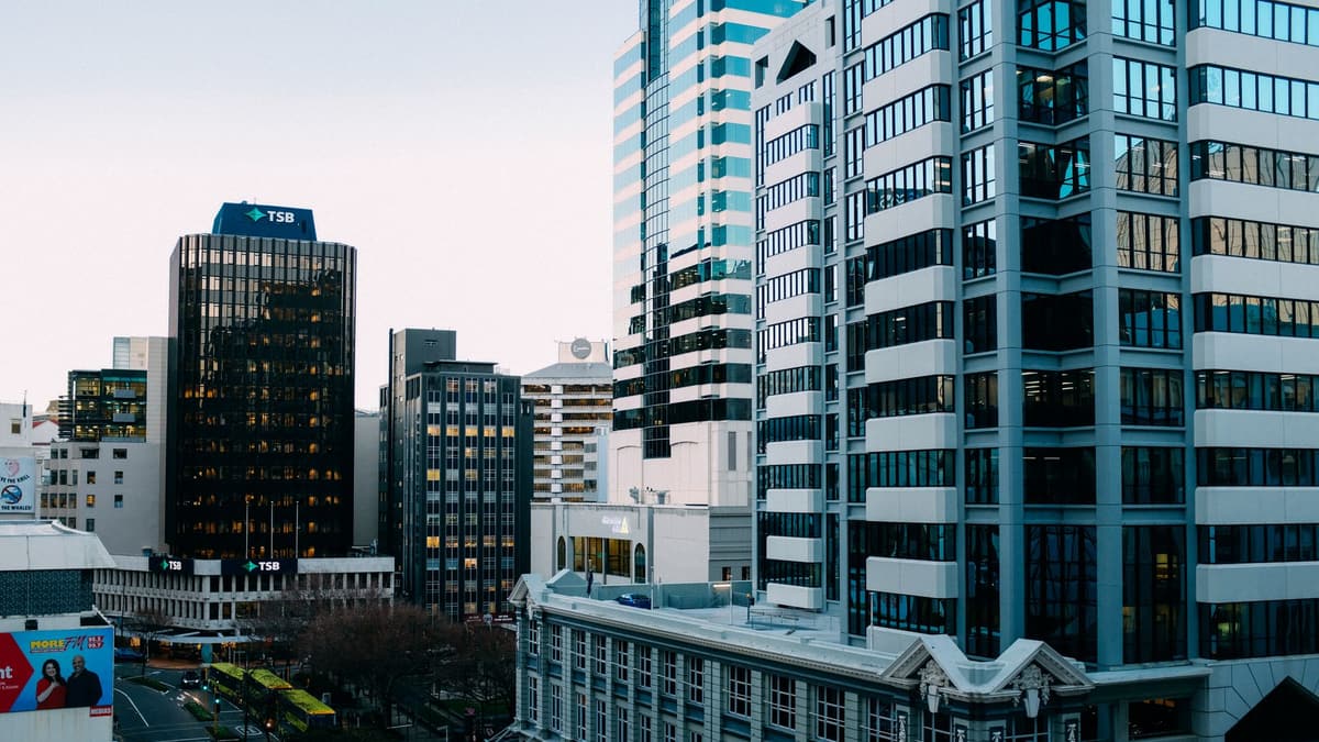Office towers above Lambton Quay, Wellington