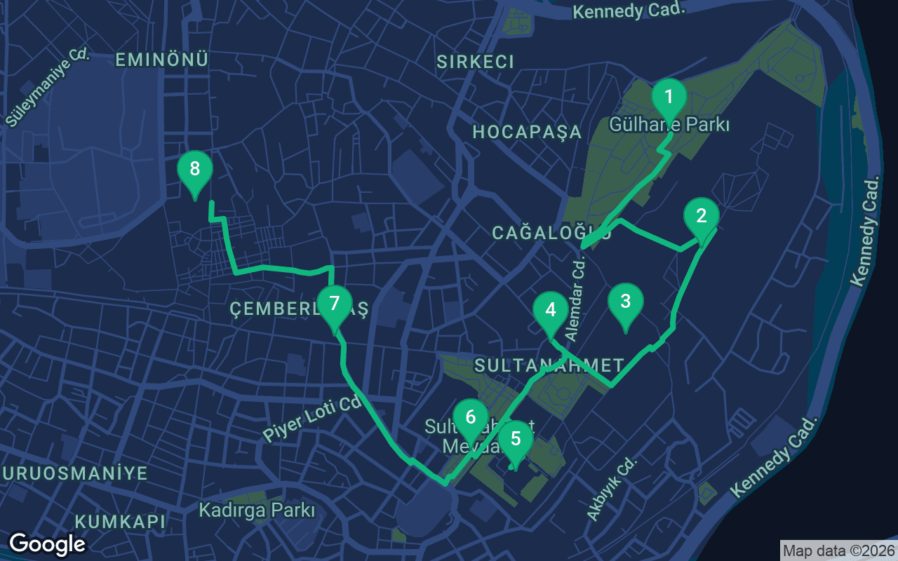 خريطة مسار المشي عبر Istanbul, Türkiye