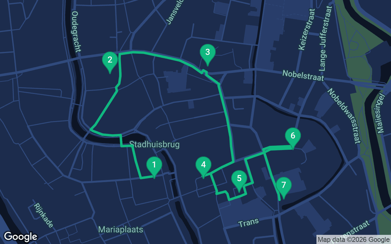 خريطة مسار المشي عبر Utrecht, Netherlands