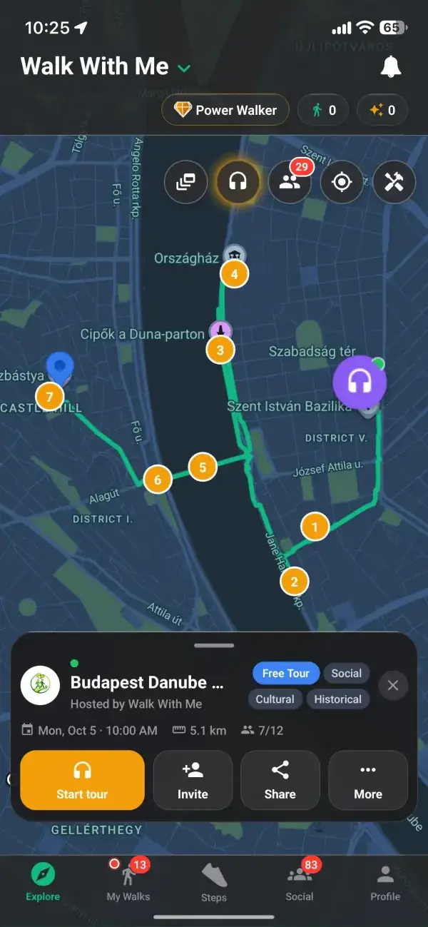 Paradas de tour de audio que se reproducen cuando llegas