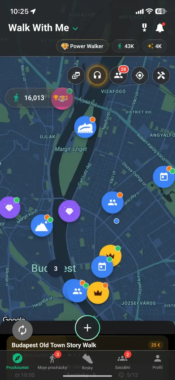 Mapa Explore s procházkami v okolí