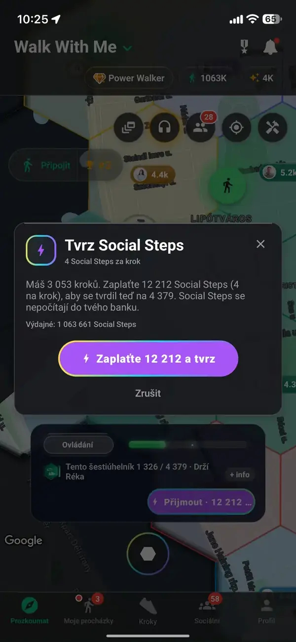 Obsazování šestiúhelníku s uloženými kroky