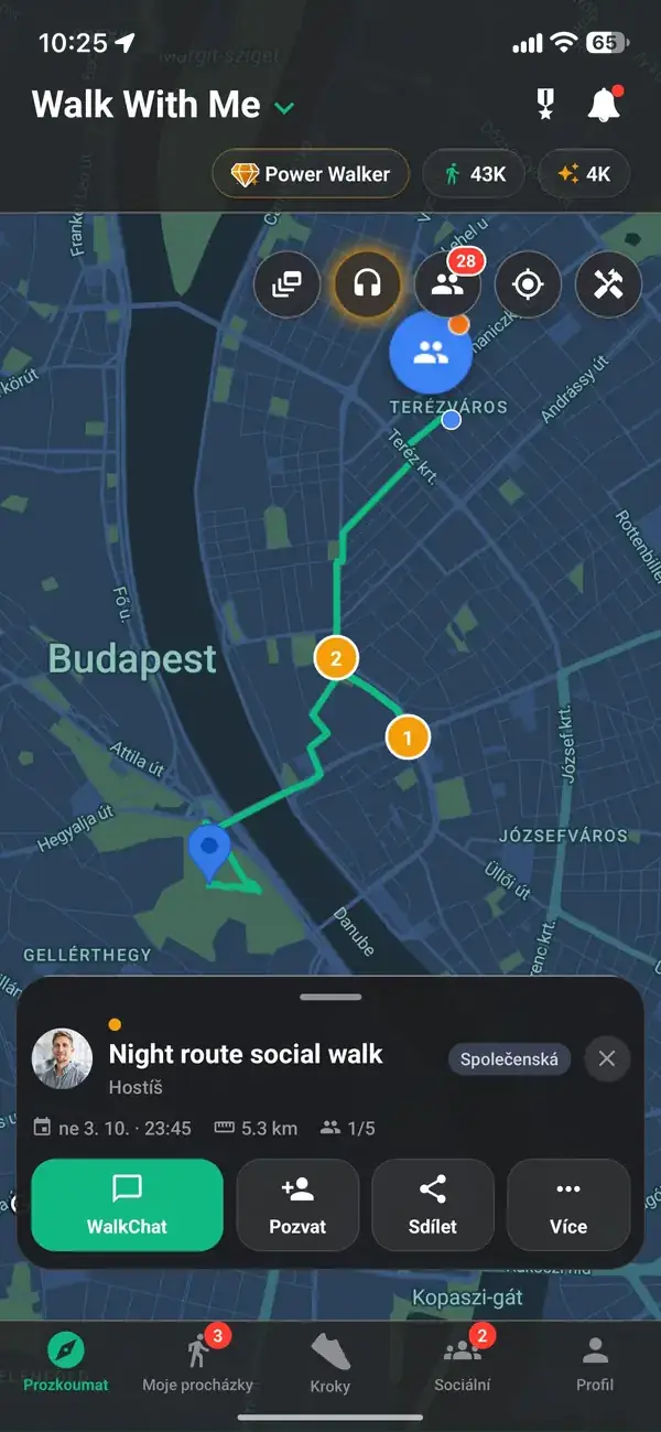 Připnutý itinerář stezky pro túru