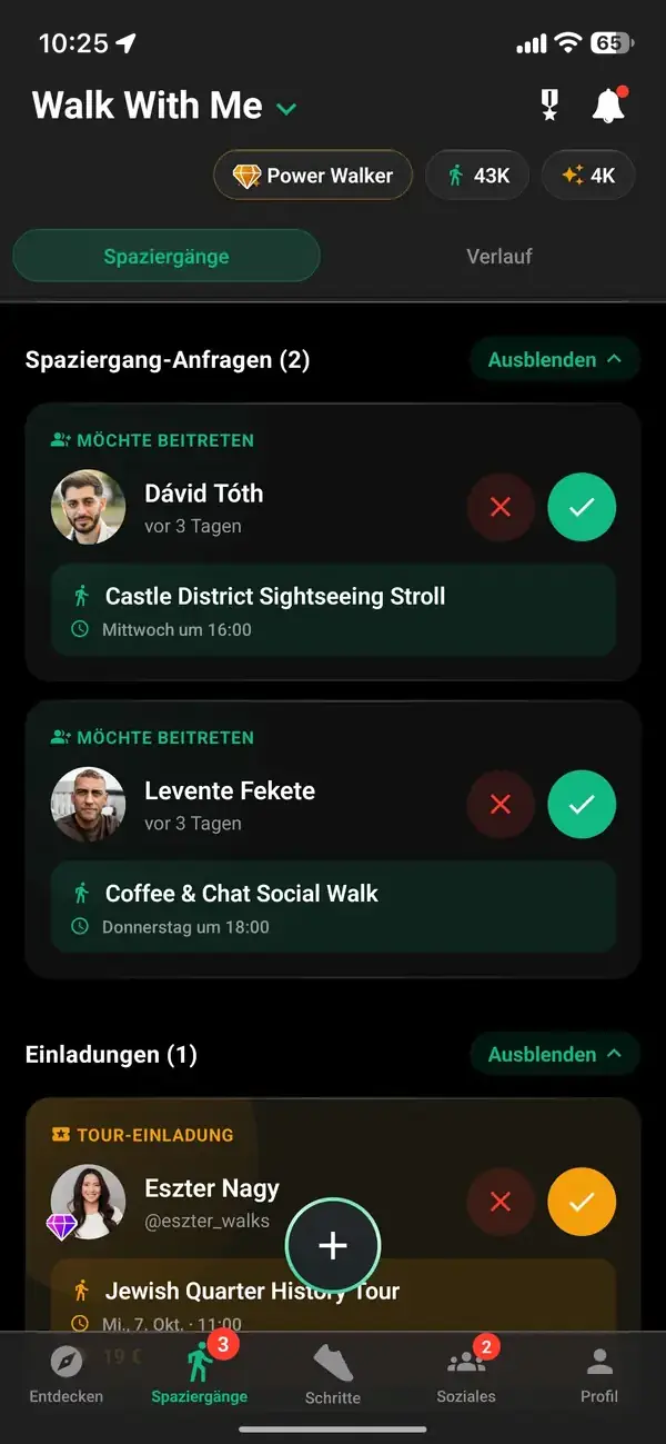 Bestätigen einer Anfrage für eine reine Frauenrunde