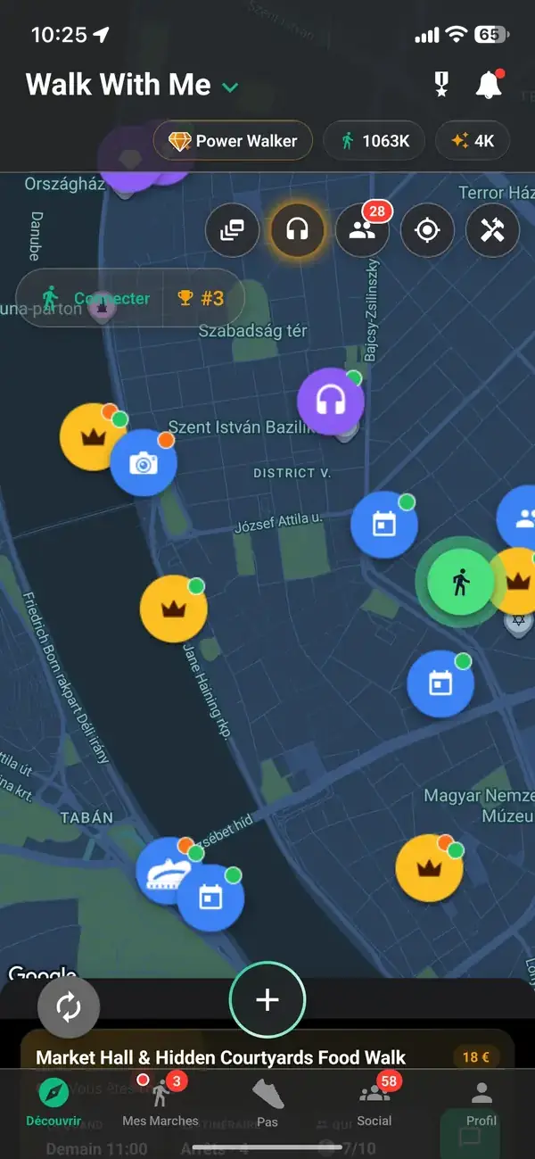 La carte Explore avec des balades à proximité