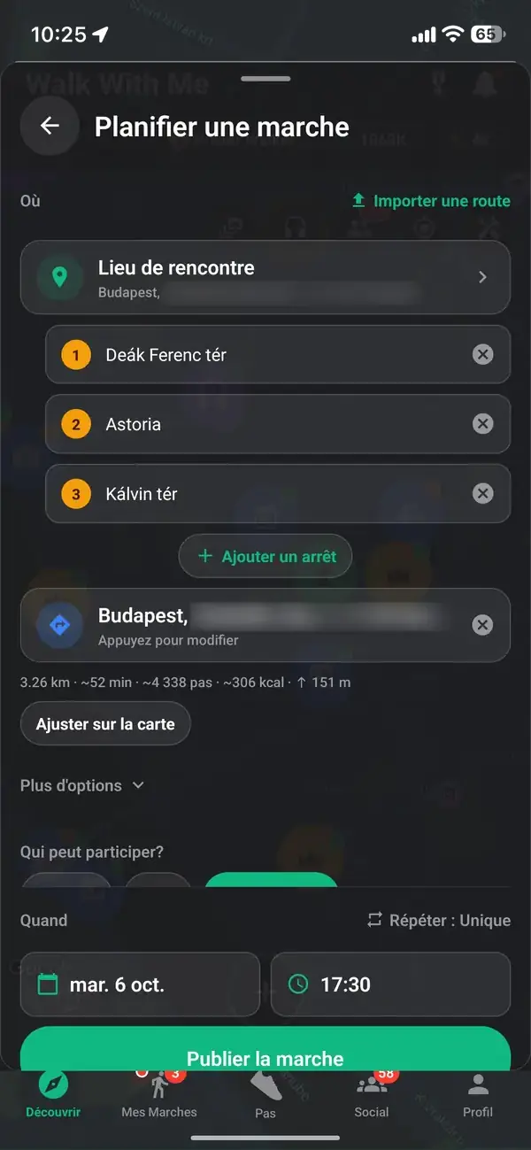 Planifiez l'itinéraire
