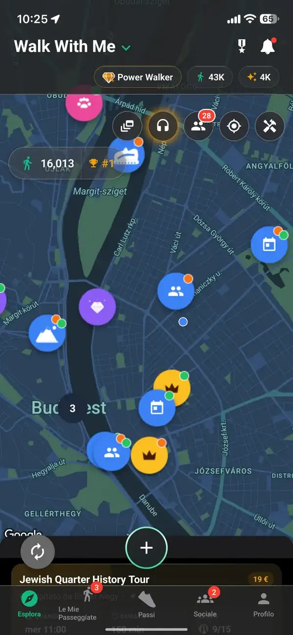 La mappa Explore con passeggiate nelle vicinanze