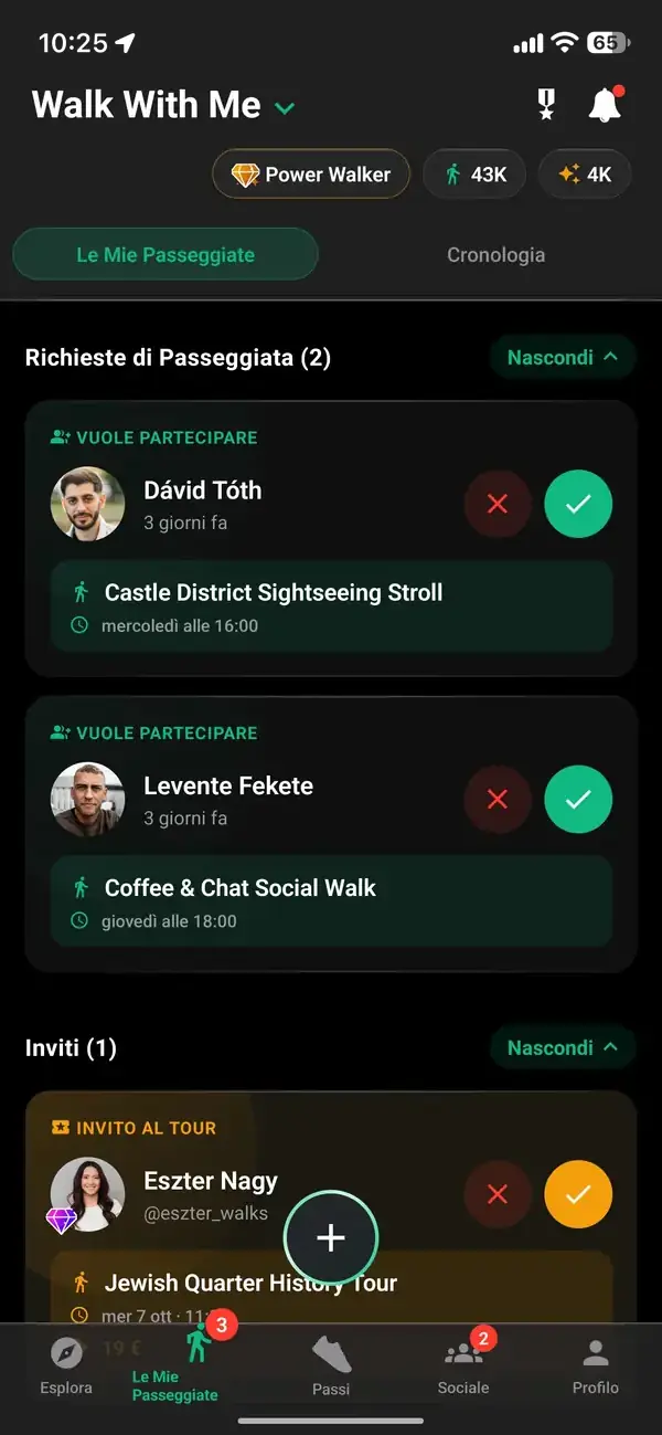 Approvazione di una richiesta di partecipazione a una camminata per sole donne