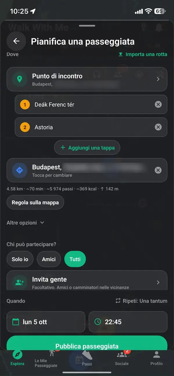 Pianifica il percorso