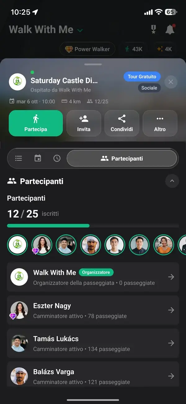 Chiedi di partecipare