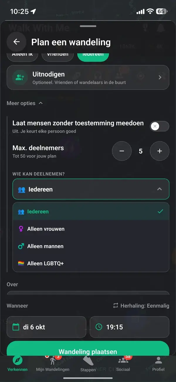 Als organisator een wandeling opzetten en kiezen voor Alleen voor vrouwen