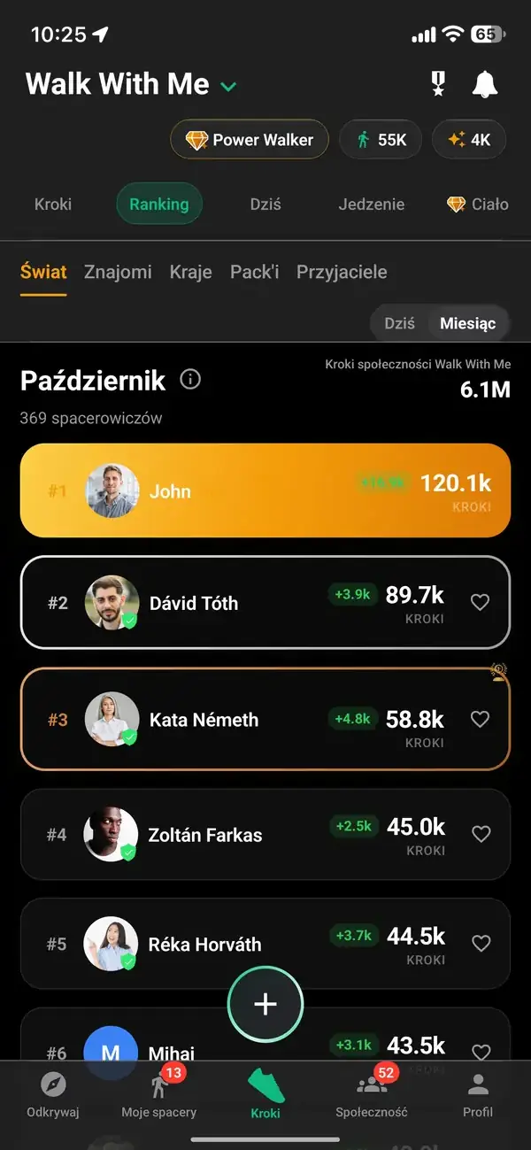 Walk Pack wspólny tygodniowy pasek celu kroków