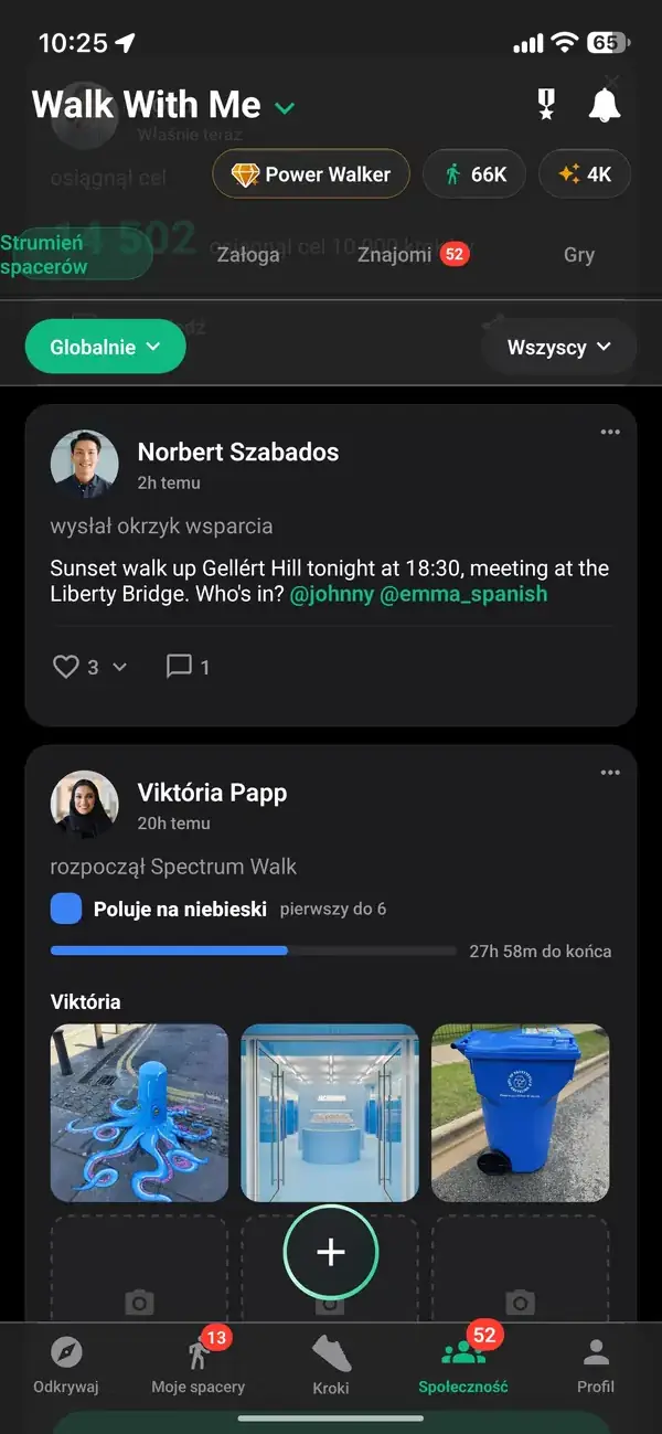 Tablica spacerów jako społecznościowy feed oparty na chodzeniu