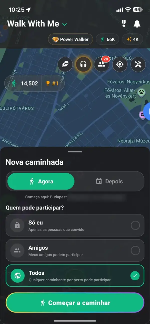 Caminhe agora ou mais tarde, decida quem participa
