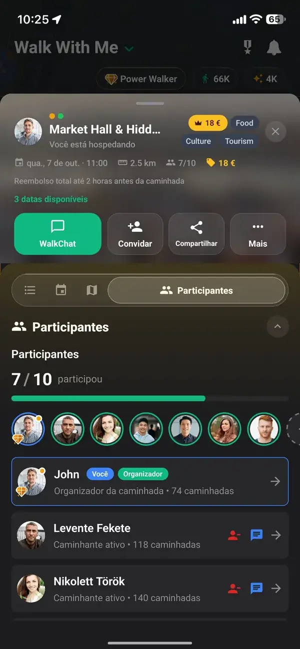 Peça para participar