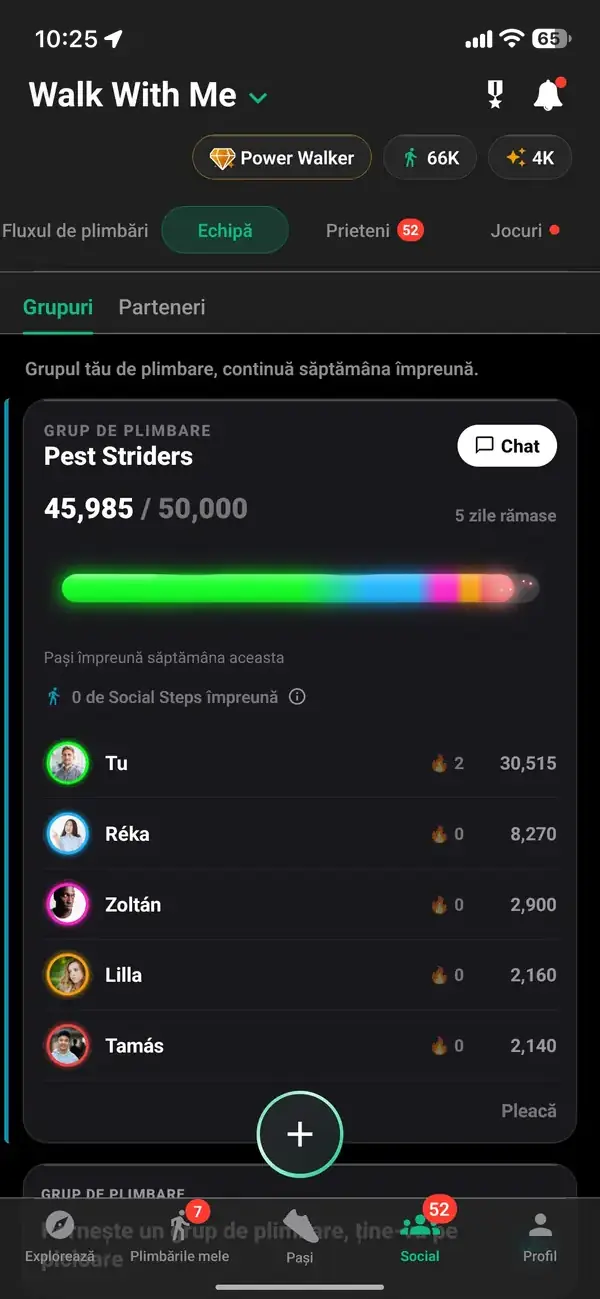 Un obiectiv săptămânal partajat Walk Pack
