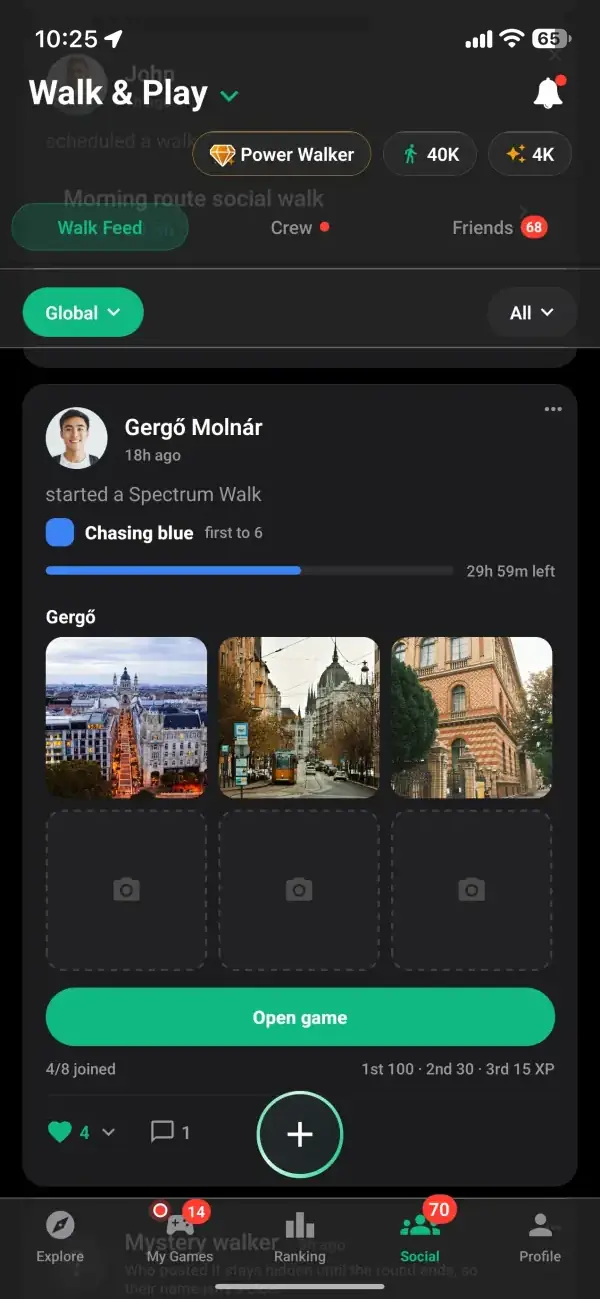 Spectrum Walk honící modrou v kanálu chůze