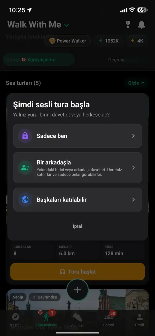 Tek başınıza yürüyün ya da birini davet edin