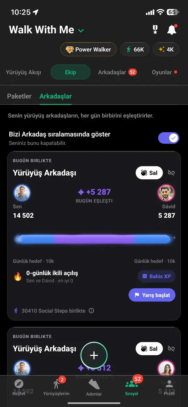 Bir seri ve yedi günlük adım yarışını paylaşan iki yürüyüş arkadaşı